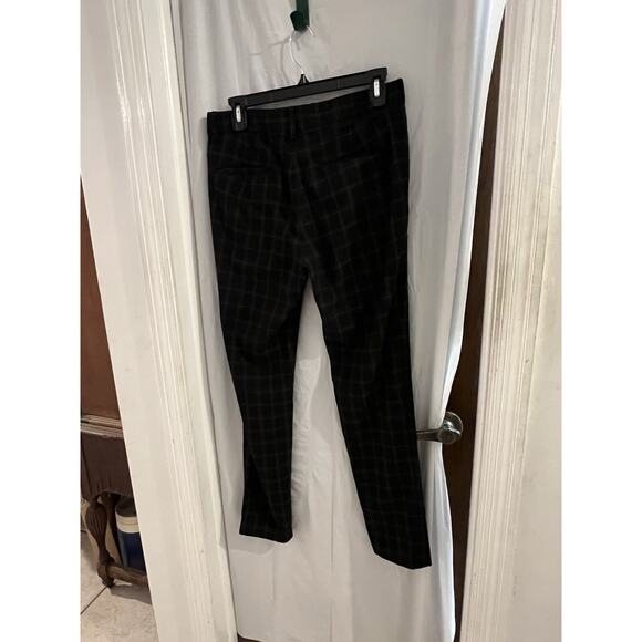 ASOS Black Window Pane Print Skinny Tapered Leg Trousers Sz 31 Office Wear - Picture 3 of 5